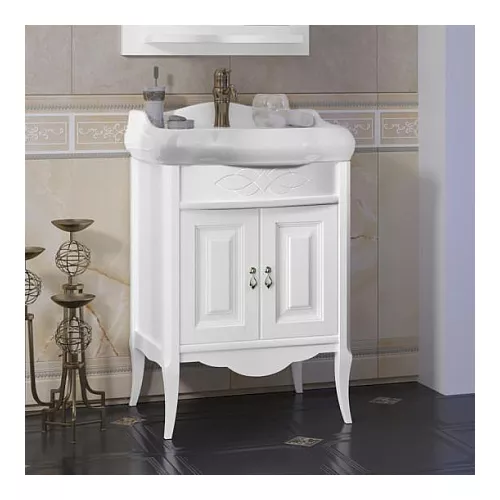 Тумба с раковиной OPADIRIS Лоренцо-60/80/100  белый, Выбрать цвет: Белый, Выбрать размер: 60, изображение 2