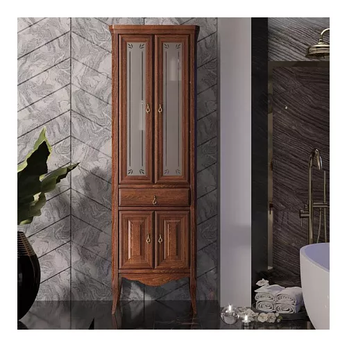 Пенал напольный двустворчатый OPADIRIS Лоренцо светлый орех, Выбрать цвет: Светлый орех, изображение 2