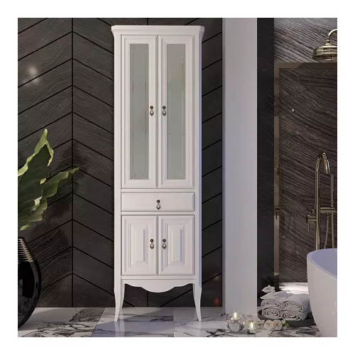 Пенал напольный двустворчатый OPADIRIS Лоренцо белый, Выбрать цвет: Белый, изображение 2