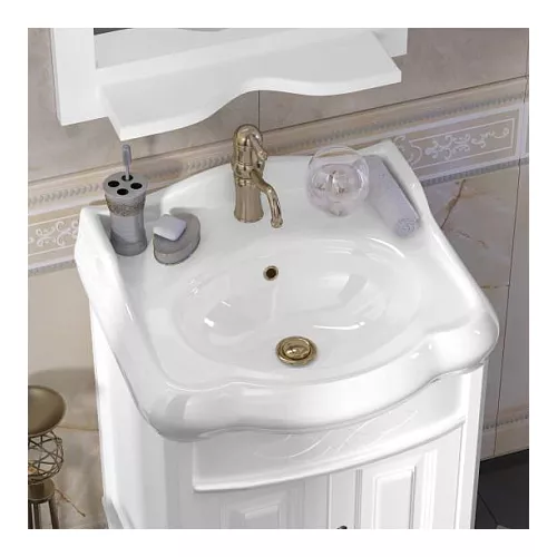 Тумба с раковиной OPADIRIS Лоренцо-60/80/100  белый, Выбрать цвет: Белый, Выбрать размер: 60, изображение 4