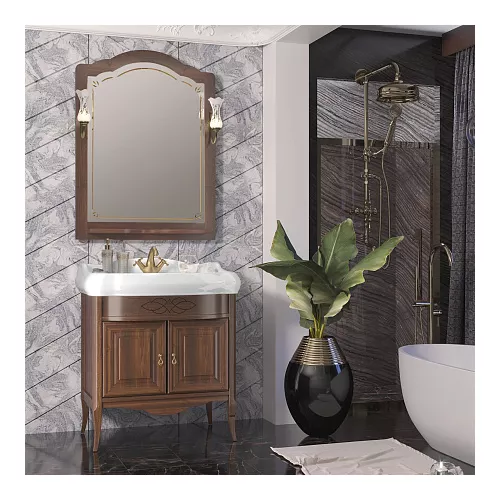 Зеркало OPADIRIS со светильниками Лоренцо- 60/80/100  Светлый орех, Выбрать цвет: Светлый орех, Выбрать размер: 80, изображение 4