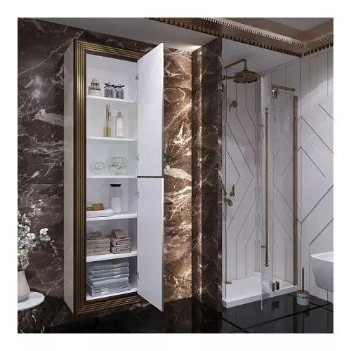 Пенал OPADIRIS Карат Бежевый глянцевый с золотой патиной, универсальный, Выбрать цвет: Золото, изображение 3