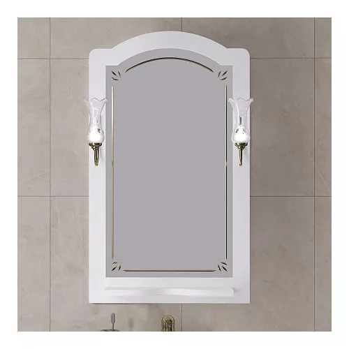 Зеркало OPADIRIS со светильниками  Лоренцо 60/80/100 Белый матовый, Выбрать цвет: Белый, Выбрать размер: 60, изображение 2