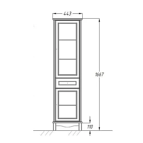 Пенал напольный OPADIRIS Омега  слон.кость, Выбрать цвет: Слоновая кость, Ориентация: Левая, изображение 4