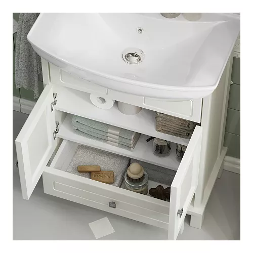 Тумба с раковиной OPADIRIS  Омега  слон.кость, Выбрать цвет: Слоновая кость, Выбрать размер: 65, изображение 4