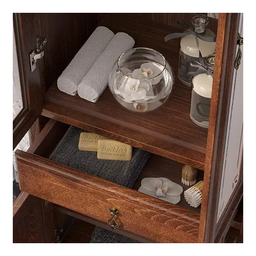 Пенал напольный двустворчатый OPADIRIS Лоренцо светлый орех, Выбрать цвет: Светлый орех, изображение 6