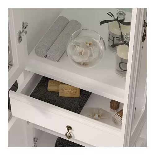 Пенал напольный двустворчатый OPADIRIS Лоренцо белый, Выбрать цвет: Белый, изображение 7