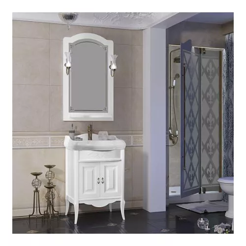 Тумба с раковиной OPADIRIS Лоренцо-60/80/100  белый, Выбрать цвет: Белый, Выбрать размер: 60, изображение 6