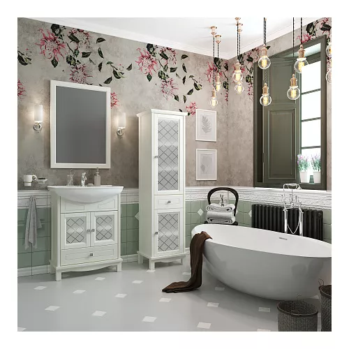 Тумба с раковиной OPADIRIS  Омега  слон.кость, Выбрать цвет: Слоновая кость, Выбрать размер: 65, изображение 8