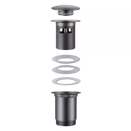 Донный клапан ABBER AF0010NG с переливом, клик-клак, никель, Выбрать цвет: Никель, изображение 2