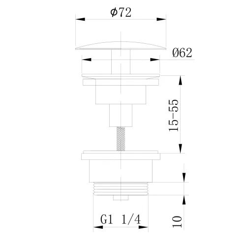 Донный клапан ABBER AF0012SP без перелива, фиксированный, сатин, Выбрать цвет: Сатин, изображение 2