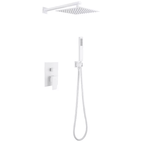 Душевая система ABBER Daheim AF8219W скрытого монтажа без излива, белая матовая, Выбрать цвет: Белый матовый