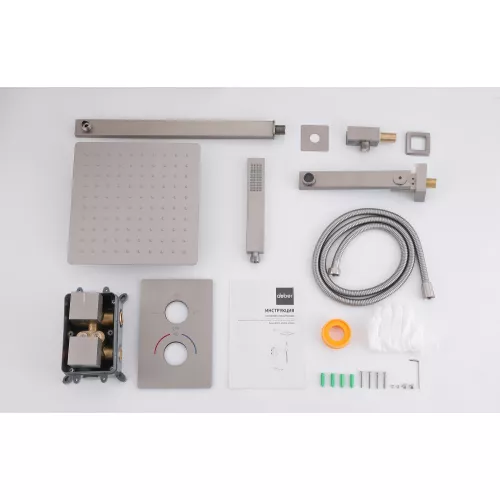 Душевая система ABBER Daheim AF8250SP скрытого монтажа с изливом, термостат, сатин, Выбрать цвет: Сатин, изображение 3