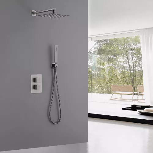 Душевая система ABBER Daheim AF8251NG скрытого монтажа без излива, термостат, никель, Выбрать цвет: Никель, изображение 2