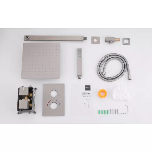 Душевая система ABBER Daheim AF8251SP скрытого монтажа без излива, термостат, сатин, Выбрать цвет: Сатин, изображение 3