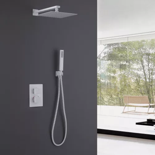 Душевая система ABBER Daheim AF8251W скрытого монтажа без излива, термостат,белый матовый, Выбрать цвет: Белый матовый, изображение 2