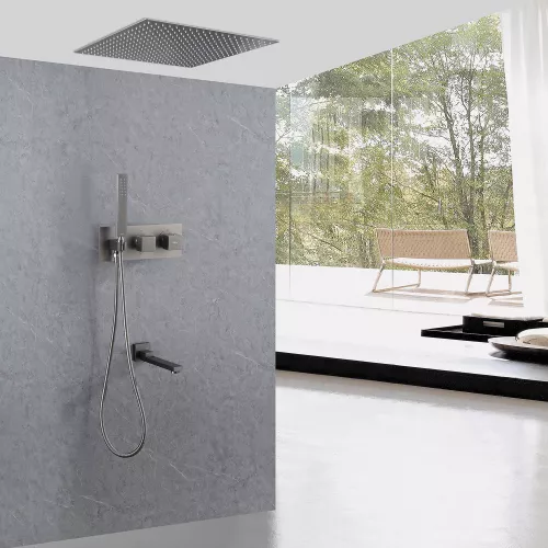 Душевая система ABBER Daheim AF8254NG скрытого монтажа с изливом, термостат, никель, Выбрать цвет: Никель, изображение 2