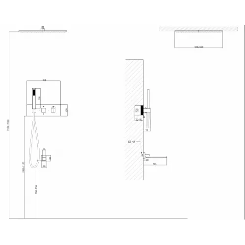 Душевая система ABBER Daheim AF8254SP скрытого монтажа с изливом, термостат, сатин, Выбрать цвет: Сатин, изображение 3