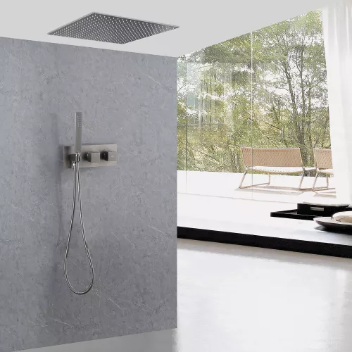 Душевая система ABBER Daheim AF8255NG скрытого монтажа без излива, термостат, никель, Выбрать цвет: Никель, изображение 2