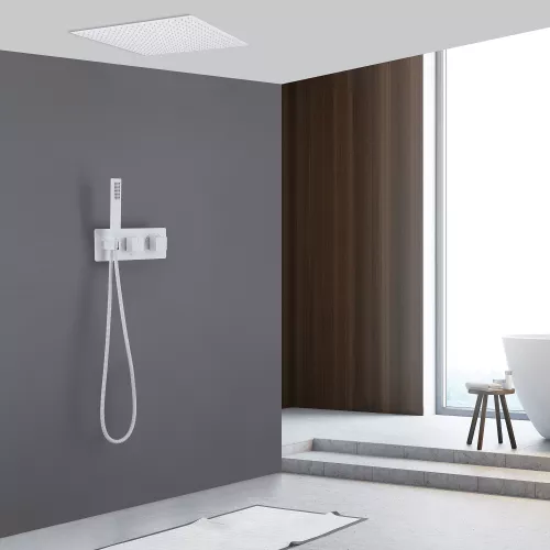 Душевая система ABBER Daheim AF8255W скрытого монтажа без излива, термостат, белая матовая, Выбрать цвет: Белый матовый, изображение 2