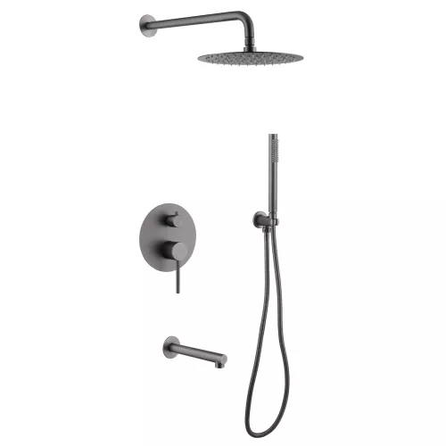 Душевая система ABBER Emotion AF8817NG скрытого монтажа с изливом, никель, Выбрать цвет: Никель