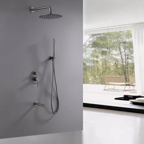 Душевая система ABBER Emotion AF8817NG скрытого монтажа с изливом, никель, Выбрать цвет: Никель, изображение 2