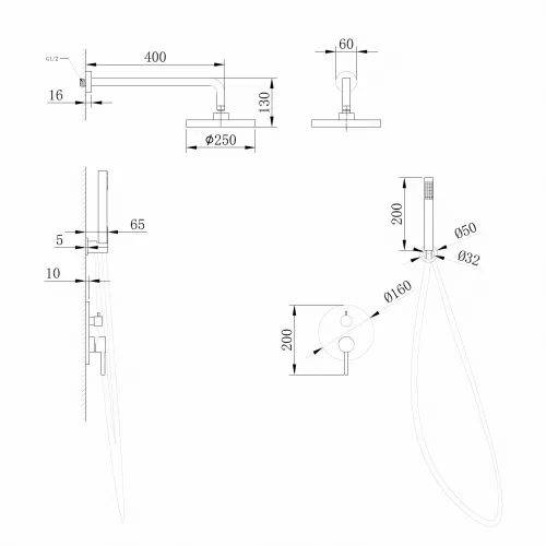 Душевая система ABBER Emotion AF8818NG скрытого монтажа без излива, никель, Выбрать цвет: Никель, изображение 3
