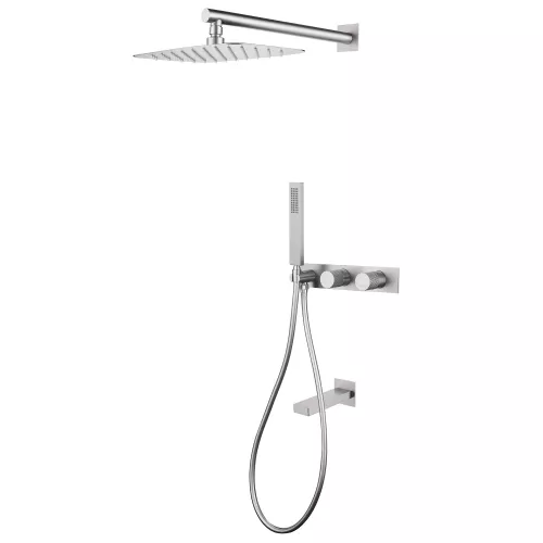 Душевая система ABBER Rund AF8717SP скрытого монтажа с изливом, сатин, Выбрать цвет: Сатин