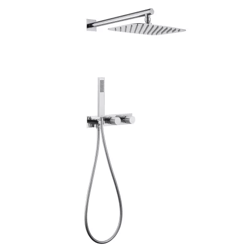 Душевая система ABBER Rund AF8718 скрытого монтажа без излива, хром, Выбрать цвет: Хром