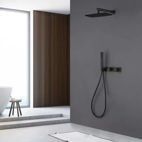 Душевая система ABBER Rund AF8718B скрытого монтажа без излива, черный матовый, Выбрать цвет: Черный матовый, изображение 3