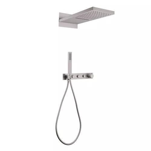 Душевая система ABBER Rund AF8752SP скрытого монтажа без излива, термостат, сатин, Выбрать цвет: Сатин