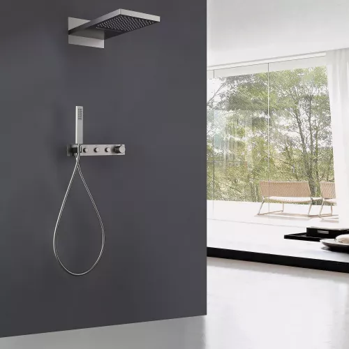 Душевая система ABBER Rund AF8752SP скрытого монтажа без излива, термостат, сатин, Выбрать цвет: Сатин, изображение 2