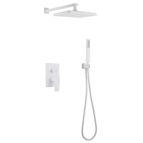 Душевая система ABBER Weiss Insel AF8018FW скрытого монтажа без излива, белый матовый, Выбрать цвет: Белый матовый