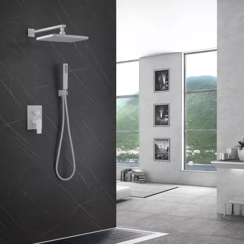 Душевая система ABBER Weiss Insel AF8018FW скрытого монтажа без излива, белый матовый, Выбрать цвет: Белый матовый, изображение 2