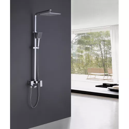 Душевая стойка ABBER Daheim AF8216L с изливом, хром, Выбрать цвет: Хром, Регулируемая высота: 900-1450, изображение 2