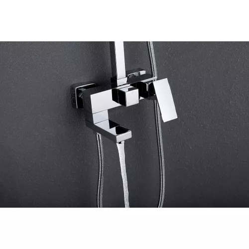 Душевая стойка ABBER Daheim AF8216L с изливом, хром, Выбрать цвет: Хром, Регулируемая высота: 900-1450, изображение 3