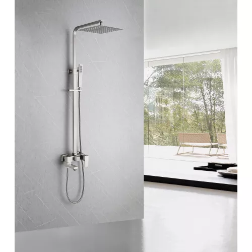 Душевая стойка ABBER Daheim AF8216, Выбрать цвет: Сатин, Регулируемая высота: 850-1450, изображение 2