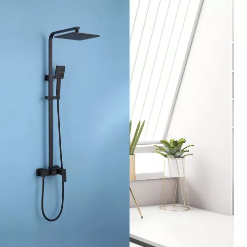 Душевая стойка ABBER Daheim AF8220BL без излива, черный матовый (в.145), Выбрать цвет: Черный матовый, изображение 2