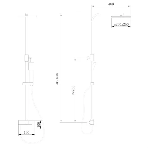 Душевая стойка ABBER Daheim AF8220L без излива, хром (в.145), Выбрать цвет: Хром, изображение 4