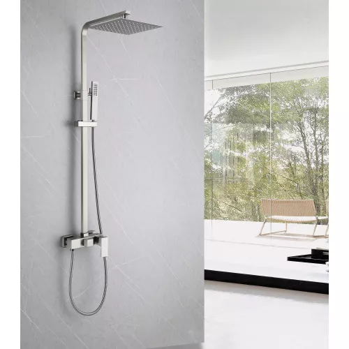 Душевая стойка ABBER Daheim AF8220SPL без излива, сатин (в.145), Выбрать цвет: Сатин, изображение 2