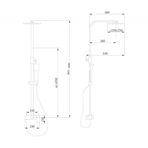 Душевая стойка ABBER Daheim AF8220WL без излива, белая матовая (в.145), Выбрать цвет: Белый матовый, изображение 3