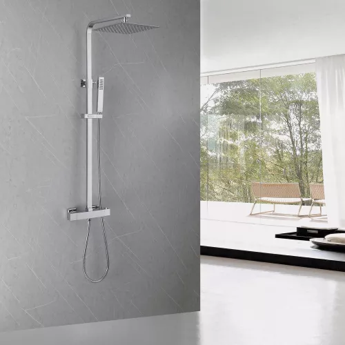 Душевая стойка ABBER Daheim AF8260L с термостатом без излива, хром, Выбрать цвет: Хром, изображение 2