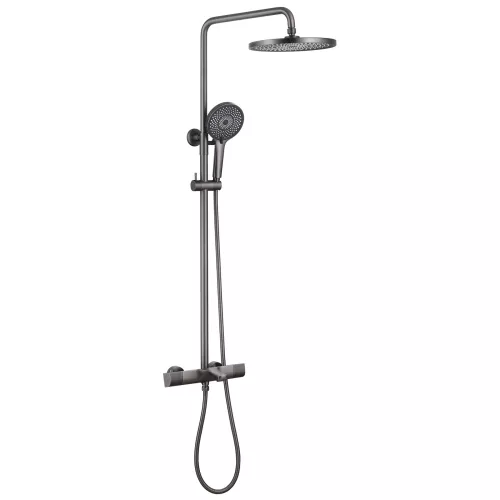 Душевая стойка ABBER Thermostat AF8516NG с термостатом и изливом, никель, Выбрать цвет: Никель, Регулируемая высота: 850-1150