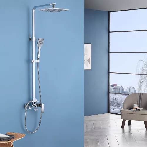 Душевая стойка ABBER Wasserfall AF8616, Выбрать цвет: Хром, Регулируемая высота: 920-1510, изображение 2