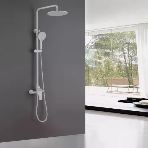 Душевая стойка ABBER Weiss Insel AF8020FWL без излива, белый матовый, Выбрать цвет: Белый матовый, изображение 2