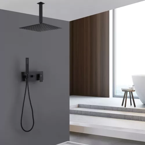 Душевая система ABBER Daheim AF8221B скрытого монтажа без излива, черная матовая, Выбрать цвет: Черный матовый, изображение 2