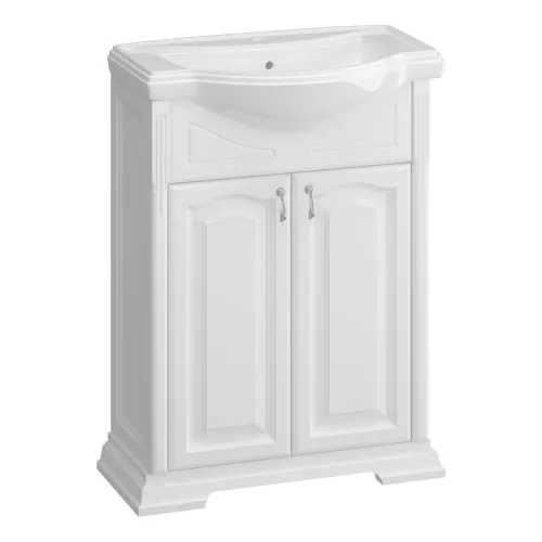 Тумба напольная с раковиной Opadiris Риспекто , цвет белый матовый, Выбрать цвет: Белый матовый, Выбрать размер: 65