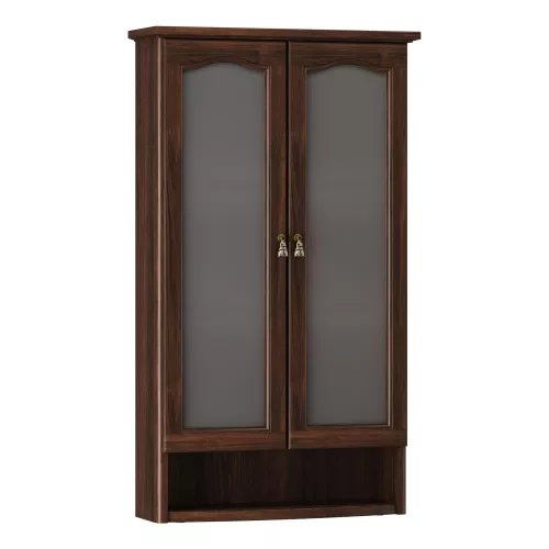Шкаф Opadiris Риспекто подвесной, двухстворчатый, цвет орех антикварный, с матовым стеклом, Выбрать цвет: Орех антикварный