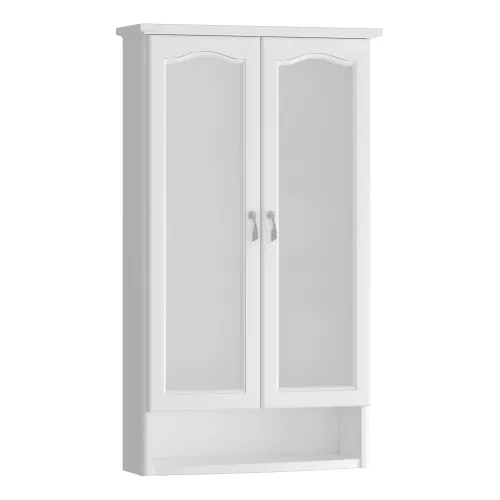 Шкаф Opadiris Риспекто подвесной, двухстворчатый, цвет белый матовый, с матовым стеклом, Выбрать цвет: Белый матовый