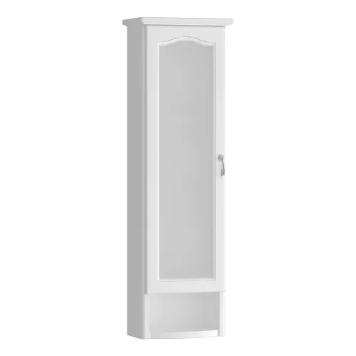 Шкаф Opadiris Риспекто подвесной, одностворчатый, белый матовый, левый/правый, с матовым стеклом, Выбрать цвет: Белый матовый, Ориентация: левая